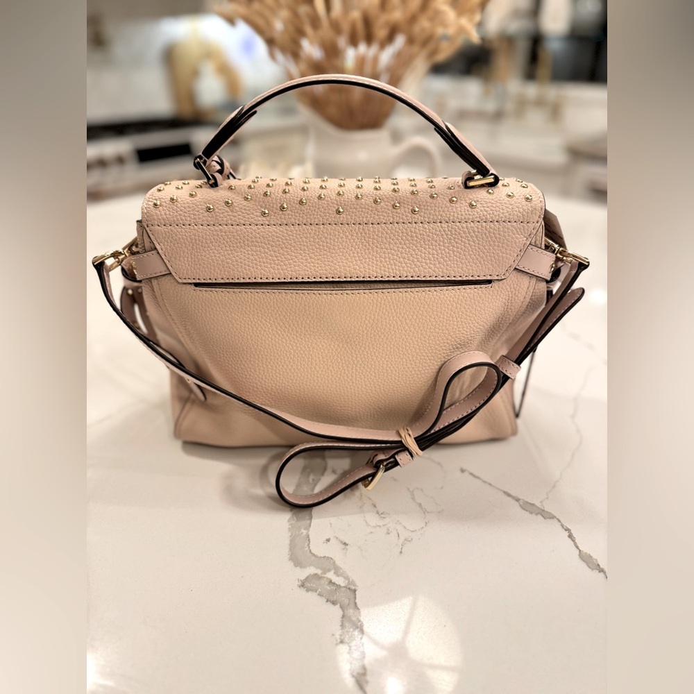 🆕 NWT Michael Kors Bristol Satchel Bag with studs • Soft Nude Pink - Picture 5 of 16
